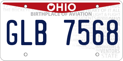 OH license plate GLB7568