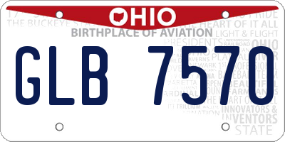 OH license plate GLB7570