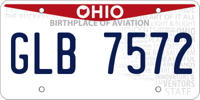 OH license plate GLB7572