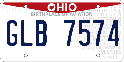 OH license plate GLB7574