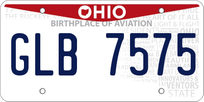 OH license plate GLB7575