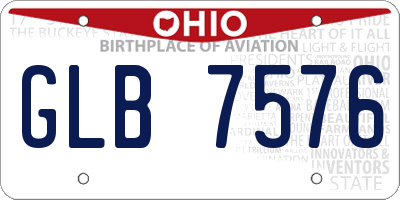 OH license plate GLB7576
