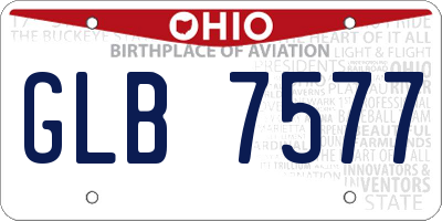 OH license plate GLB7577