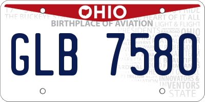 OH license plate GLB7580