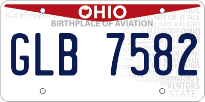 OH license plate GLB7582
