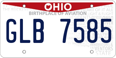OH license plate GLB7585