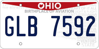 OH license plate GLB7592