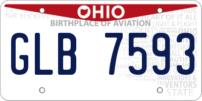OH license plate GLB7593