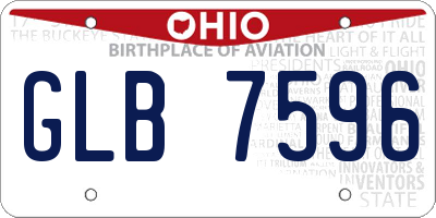 OH license plate GLB7596