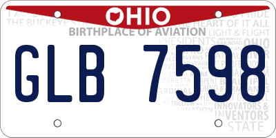 OH license plate GLB7598