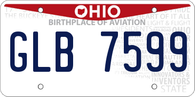 OH license plate GLB7599