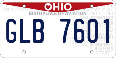 OH license plate GLB7601