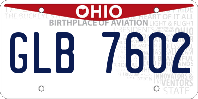 OH license plate GLB7602