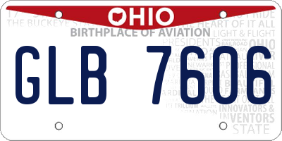 OH license plate GLB7606