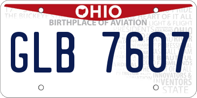 OH license plate GLB7607