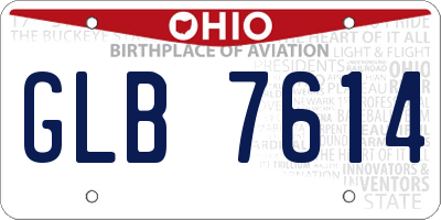 OH license plate GLB7614