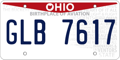 OH license plate GLB7617