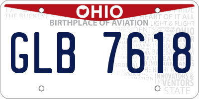 OH license plate GLB7618