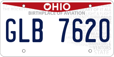 OH license plate GLB7620