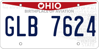 OH license plate GLB7624