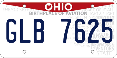 OH license plate GLB7625