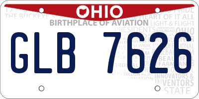 OH license plate GLB7626