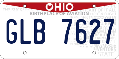 OH license plate GLB7627