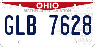 OH license plate GLB7628