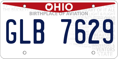 OH license plate GLB7629