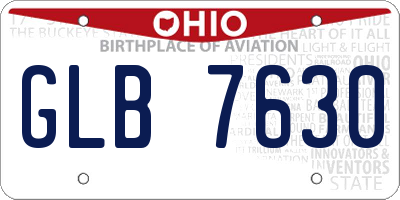 OH license plate GLB7630