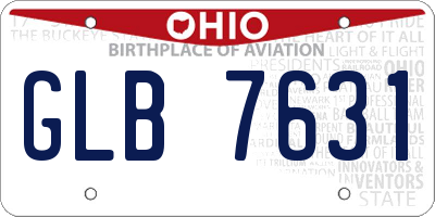 OH license plate GLB7631