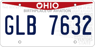 OH license plate GLB7632