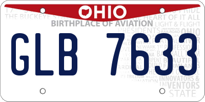 OH license plate GLB7633