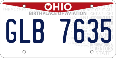 OH license plate GLB7635