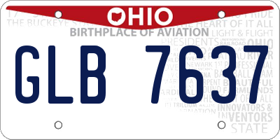OH license plate GLB7637