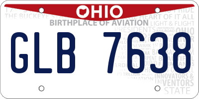 OH license plate GLB7638