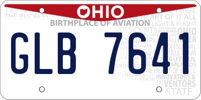 OH license plate GLB7641