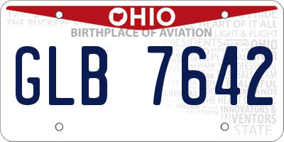 OH license plate GLB7642