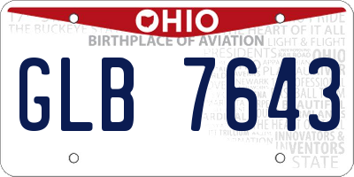 OH license plate GLB7643