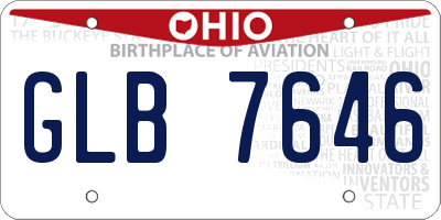 OH license plate GLB7646