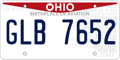 OH license plate GLB7652