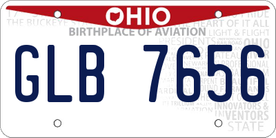 OH license plate GLB7656