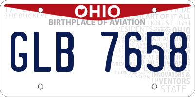 OH license plate GLB7658