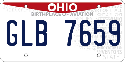 OH license plate GLB7659