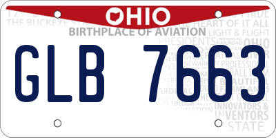 OH license plate GLB7663