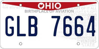 OH license plate GLB7664