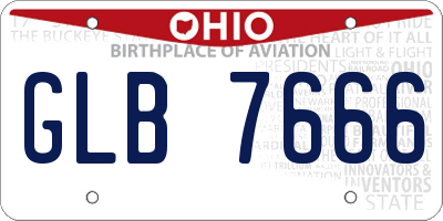 OH license plate GLB7666