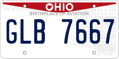 OH license plate GLB7667