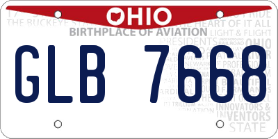 OH license plate GLB7668