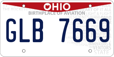 OH license plate GLB7669